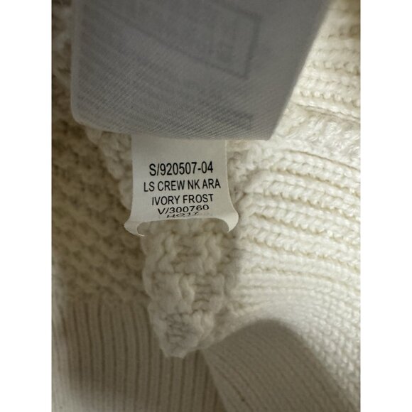 Gap Fisherman Sweater Womens XS Cream Off White Ivory Cable Knit Crew Pullover - Picture 5 of 7